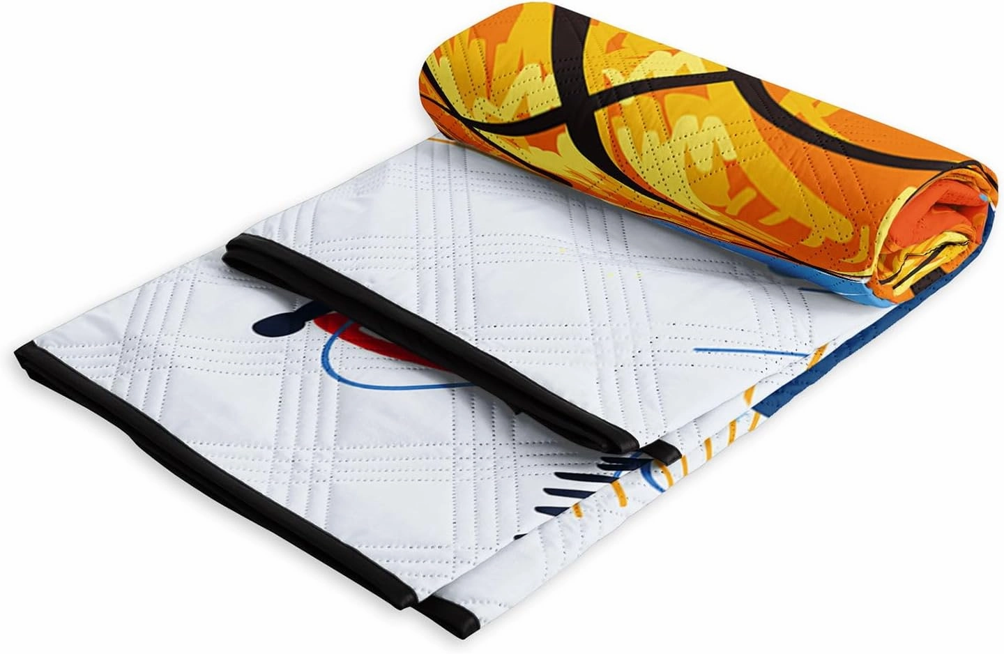 Outdoor Picnic Blanket,Portable Sandproof Waterproof Picnic Mat,Painted Basketball Printed Camping Beach Mat for Sand and Wet Grass Hiking (Painted Basketball S)
