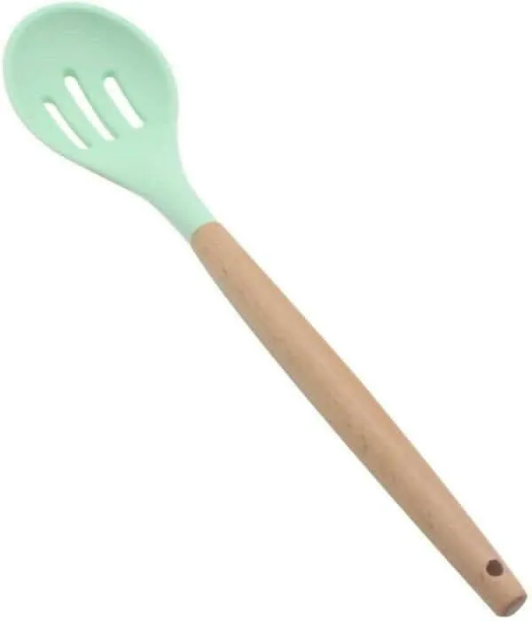 P-Plus International Silicone Cooking Spoon Set (Green) (Pack of 2)