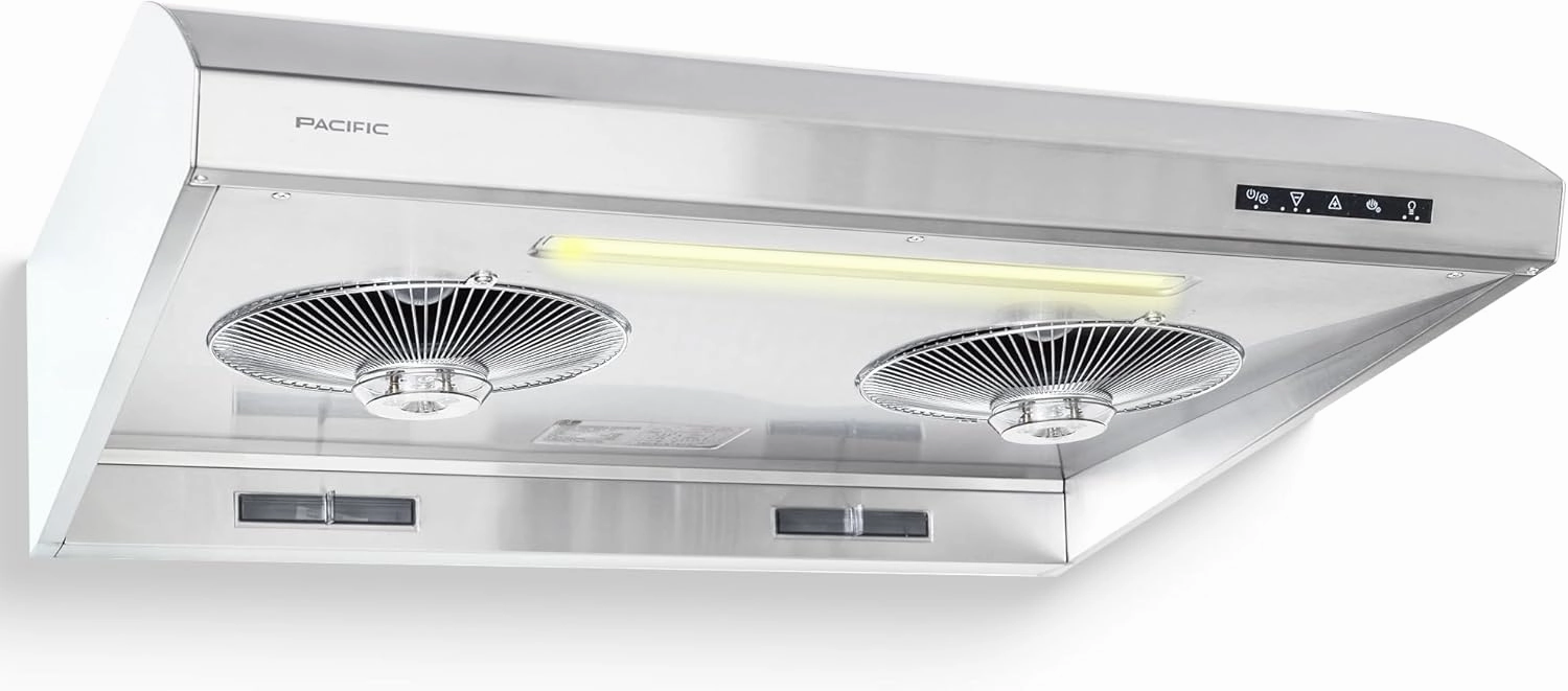 Pacific Range Hood, 900 CFM, 30 Inches, Stainless Steel, Auto Heat Cleaning, 3-way ducting options, PW2300HAS