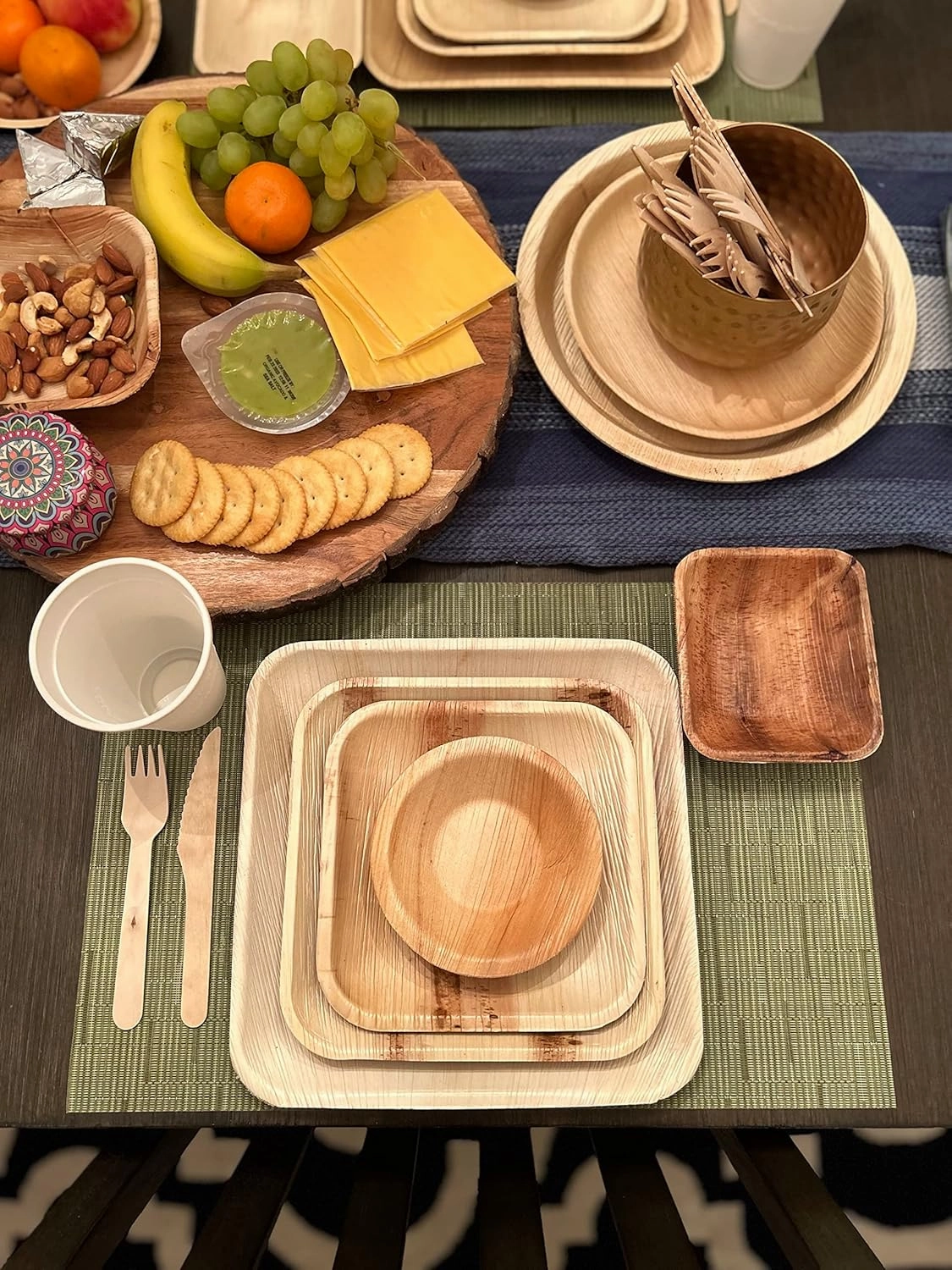 Palm Leaf Plates Square 10"[50] Bamboo Plates Disposable dinnerware Party Pack Compostable and Biodegradable Eco Friendly Rustic Plates For Wedding,Events and Outdoor Parties