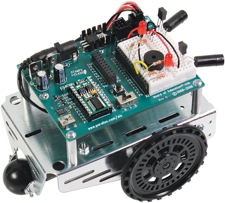 Parallax-28832 Programmable Boe-Bot Robot Kit - USB Version (non-solder) by Parallax