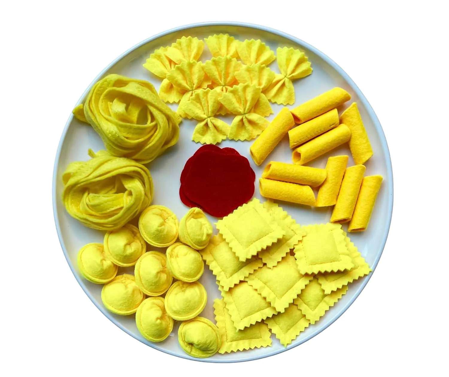 Pasta Set/Handmade Felt Play Food for Toddlers & Kids/Pretend Play/Montessori/Educational Kitchen Toys/Role Play (Large Set)