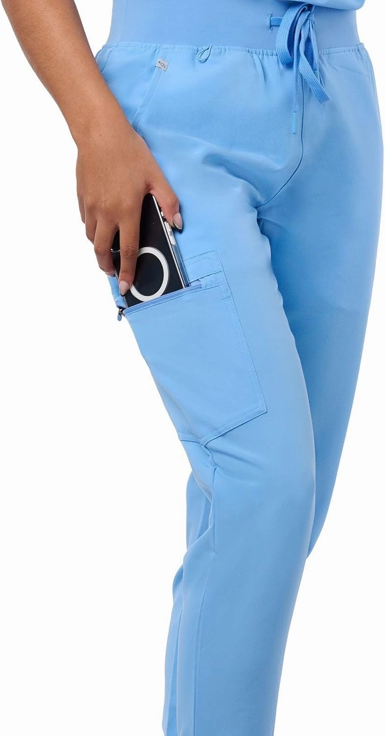 Peelz Arabella 5-Pocket Jogger Scrub Pants for Women - Elastic Waistband, Soft Joggers Women’s Scrubs, Slim Fit