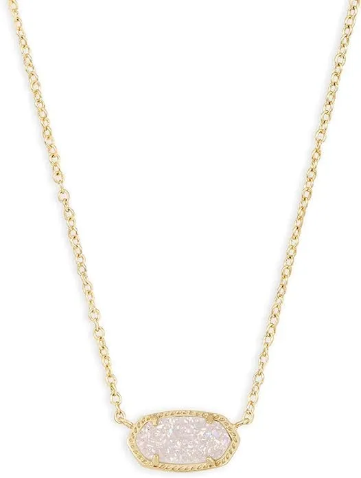 Pendant Necklace for Women, Fashion Jewelry, kendra scott elisa 14k Gold-Plated gold-iridescent drusy