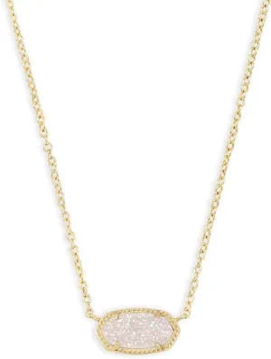 Pendant Necklace for Women, Fashion Jewelry, kendra scott elisa 14k Gold-Plated gold-iridescent drusy