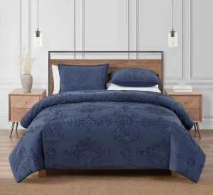 PENDLETON 29293 Rock Point Comforter Set Soft Cotton Machine Washable Bedding Set Rustic Home Decor Soft Comforter and Pillow Shams Cozy Luxury Bed Top Set for Bedroom Accents, Twin, Blue Night