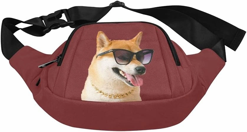 Personalized Fanny Bag for Women Men with Photo Name, Customized Picture Fashion Waist Bag Water Resistant Hip Bum Bag with Adjustable Belt for Travel Hiking Cycling Running (claret)