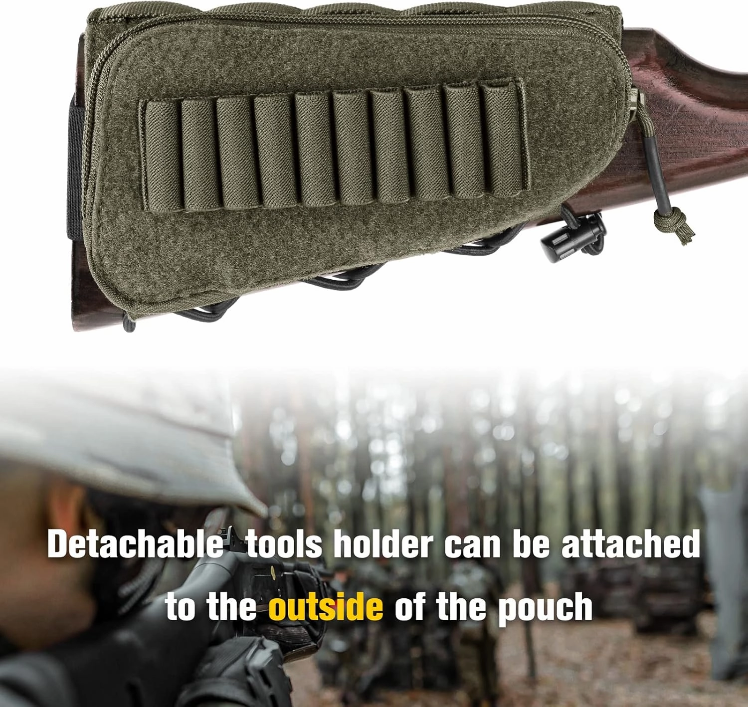 PETAC GEAR Tactical Buttstock Rifle Stock Pack/Adjustable Shell Holder Cheek Rest Pouch for Long Action …