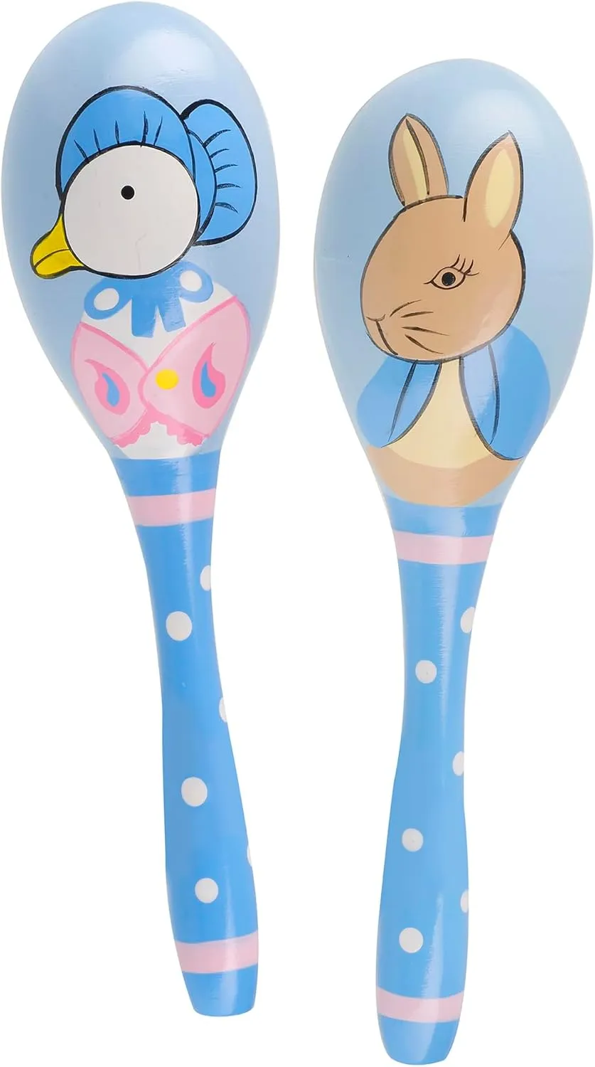 Peter Rabbit: Maraca Set - Set of 2, Wooden Musical Shaker Instruments, Music Development Toy, FSC Certified, Licensed, Toddler & Kids Ages 18mo 