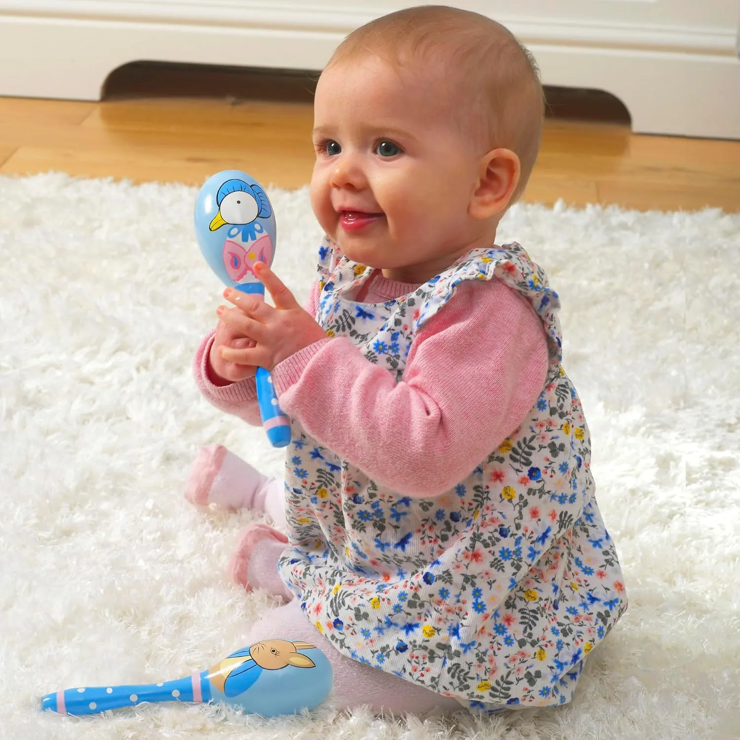 Peter Rabbit: Maraca Set - Set of 2, Wooden Musical Shaker Instruments, Music Development Toy, FSC Certified, Licensed, Toddler & Kids Ages 18mo 
