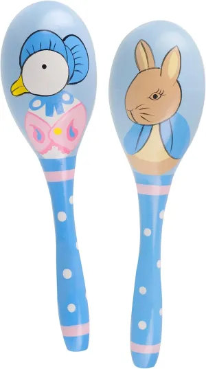Peter Rabbit: Maraca Set - Set of 2, Wooden Musical Shaker Instruments, Music Development Toy, FSC Certified, Licensed, Toddler & Kids Ages 18mo 
