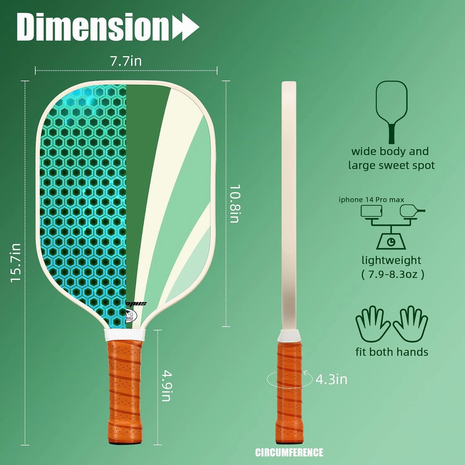 Pickleball Paddles Set of 2 | Pickleball Set of 4 Pickleball Rackets | Graphite & Fiberglass Pickleball Paddles | USAPA Approved | Great Paddle for Beginners and Pros |