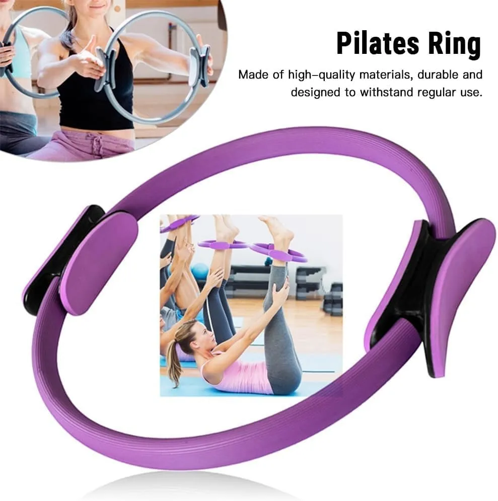 Pilates Essentials Kit for Women Yoga Sets for Women Pilates at Home Equipment Pilates Magic Ring Booty Bands for Working Out Glutes Yoga Ball 25cm Figure 8 Resistance Band for Stretching