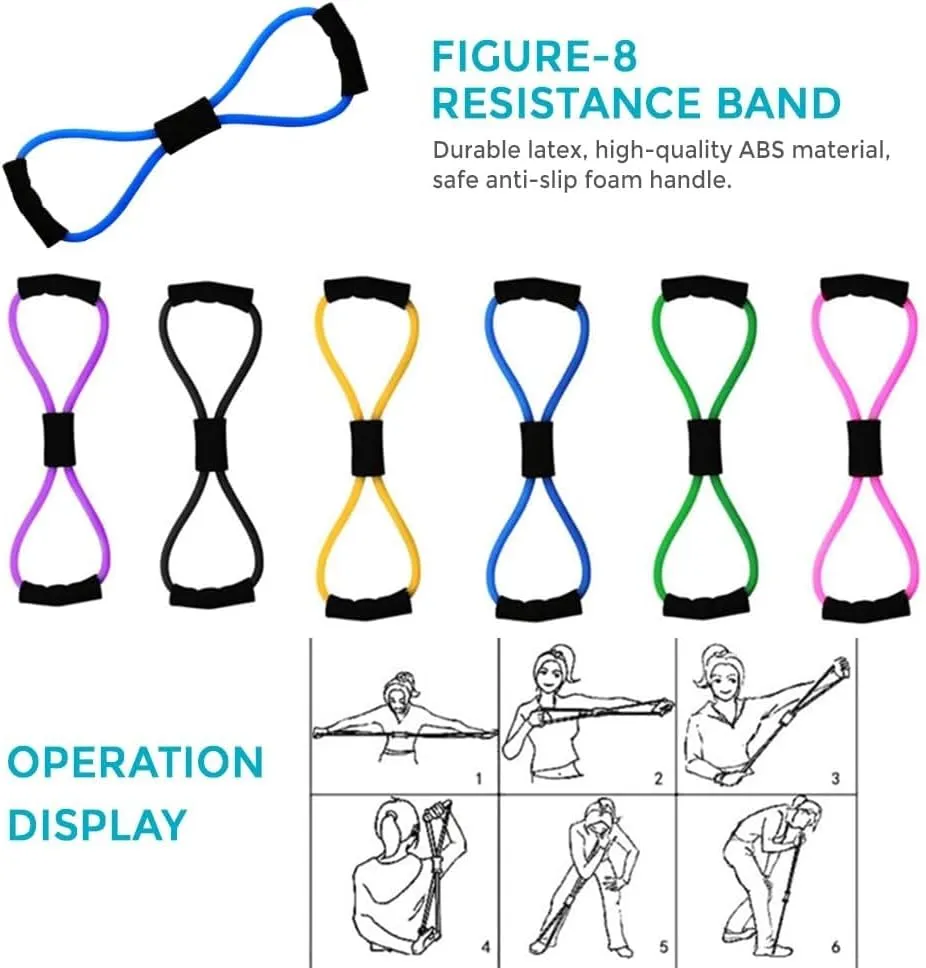 Pilates Essentials Kit for Women Yoga Sets for Women Pilates at Home Equipment Pilates Magic Ring Booty Bands for Working Out Glutes Yoga Ball 25cm Figure 8 Resistance Band for Stretching