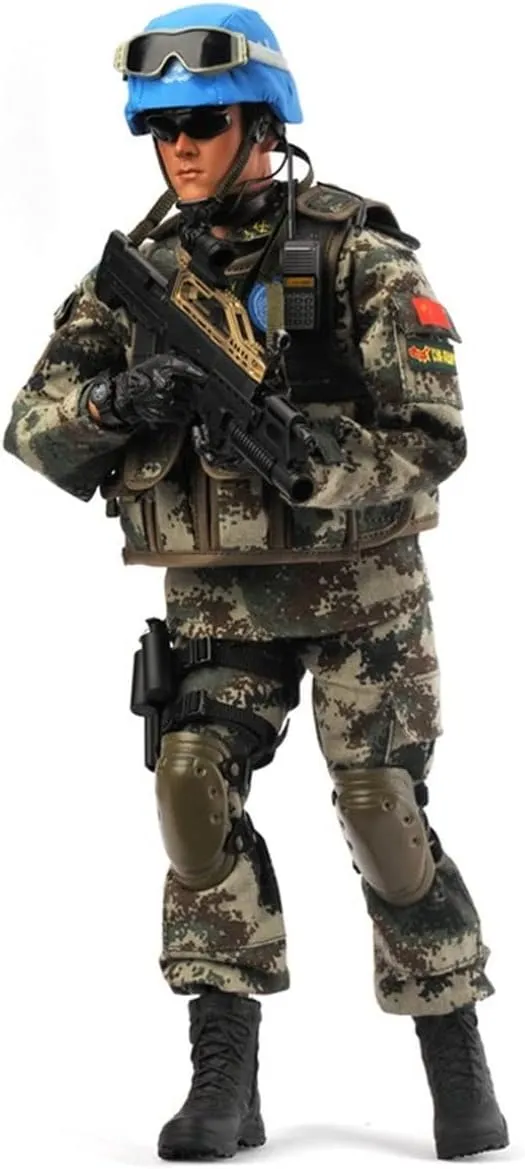 Pipigirl 1/6 Scale 12Inch Special Forces Action Figure Swat Team Flexible Soldier Figure Model,Kids Adults-Chinese Peacekeeping Force,Accessories Collection Military Toys