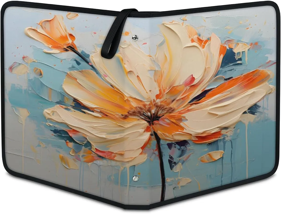 Plant Flora 3 Ring Trading Zipper Binder Strap, Trading Card Binder 4 Pocket, 400 Pockets Card Holder with 50 Removable Sleeves for Game Cards