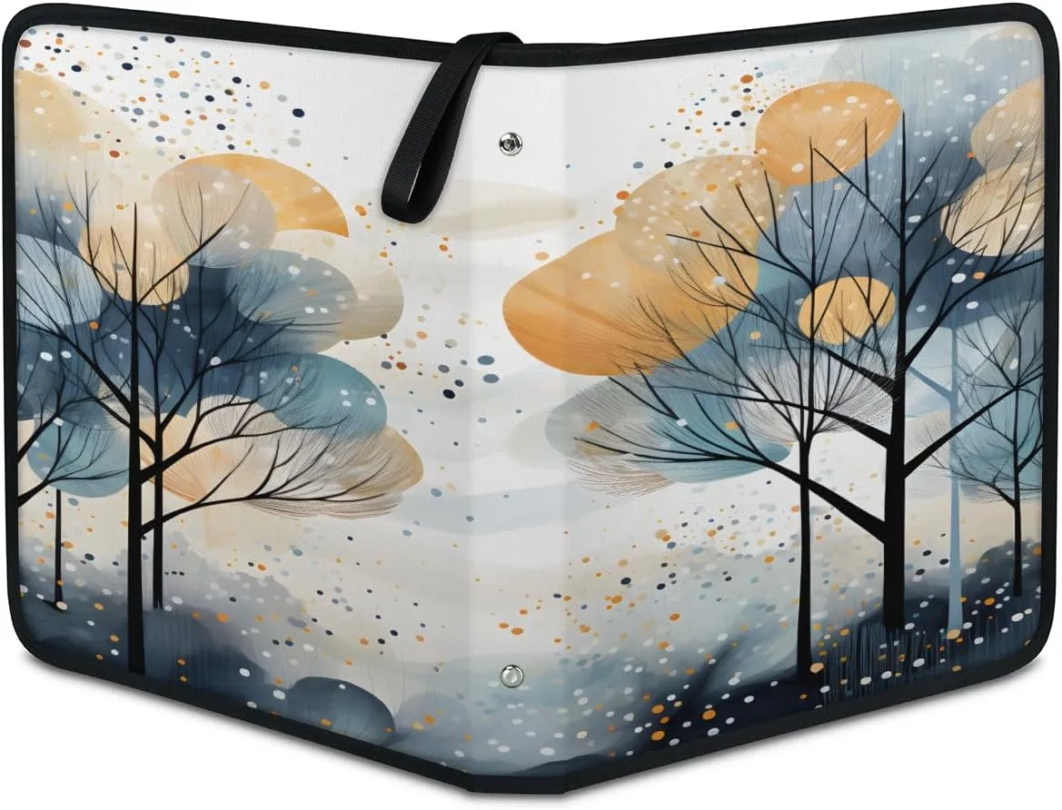 Plant Tree 3 Ring Trading Zipper Binder Strap, Trading Card Binder 4 Pocket, 400 Pockets Card Holder with 50 Removable Sleeves for Game Cards