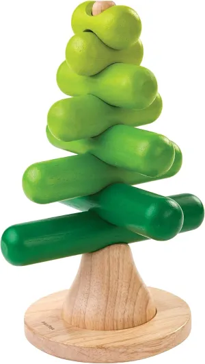 PlanToys Stacking Toys Tree Set - Chemical-Free Toddler Toys Featuring 9 Wooden Pieces