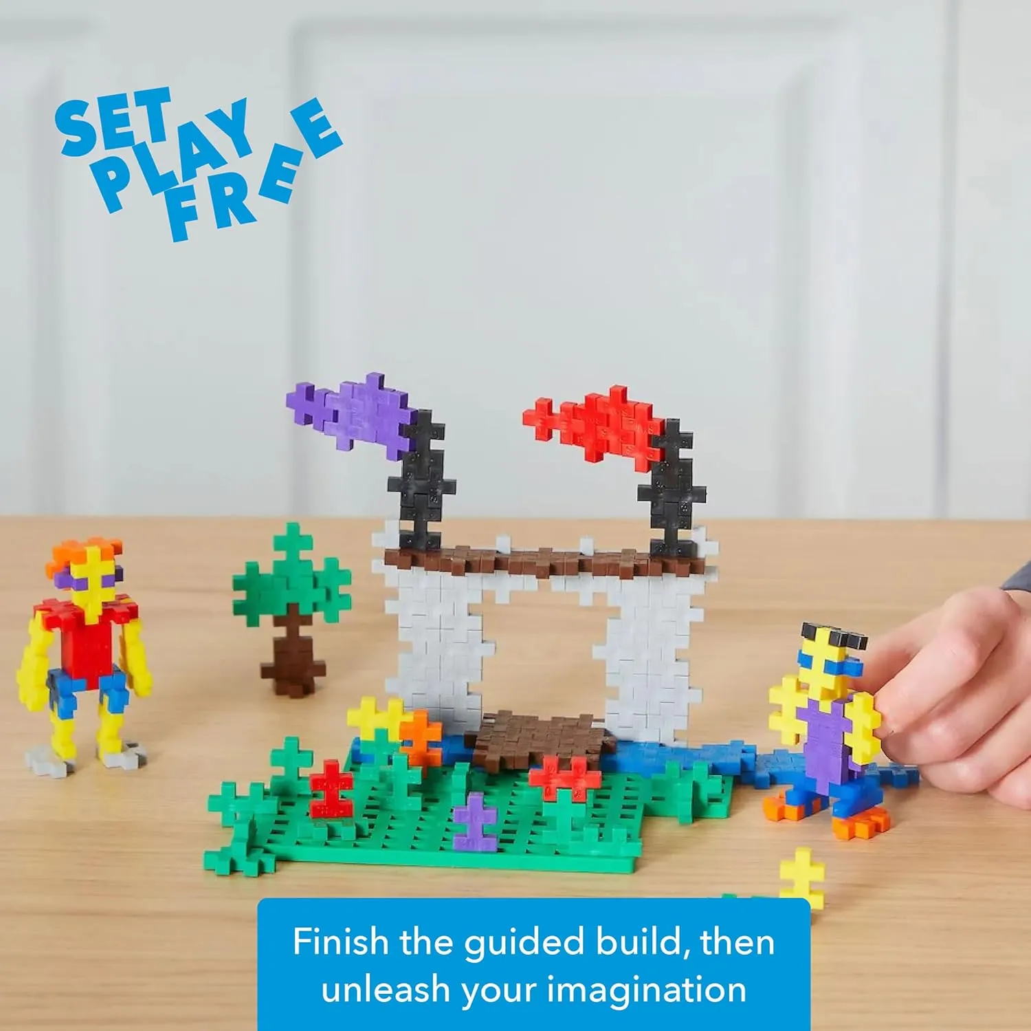 Plus Plus Learn to Build Set, Interlocking Mini Building Blocks, 3D Puzzle Construction Stem Toy for Kids - Basic Mix, 400 Pieces