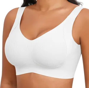 Plus Size Bras for Women No Underwire Full Coverage Everyday Bras Comfortable Wireless Padded Bras