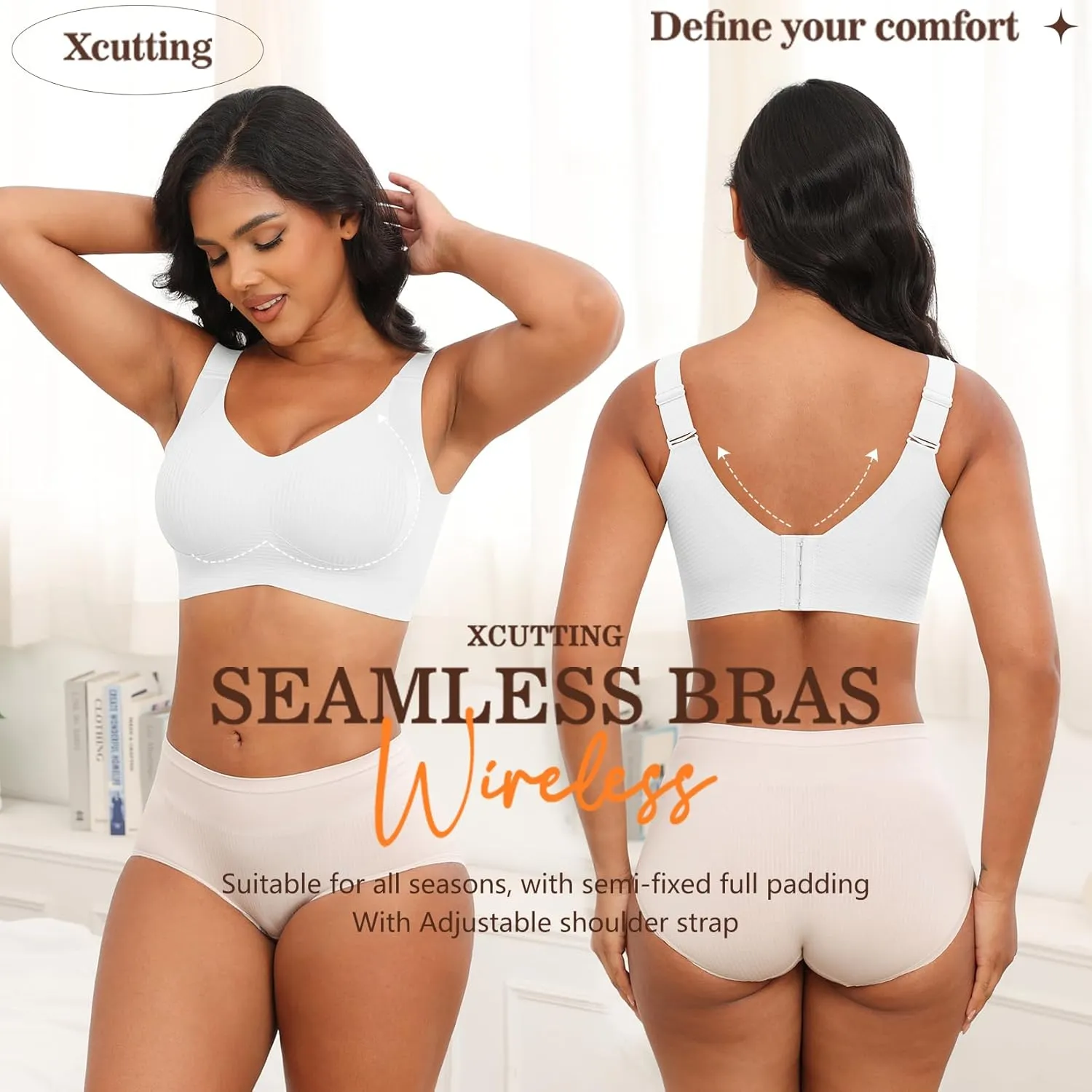 Plus Size Bras for Women No Underwire Full Coverage Everyday Bras Comfortable Wireless Padded Bras