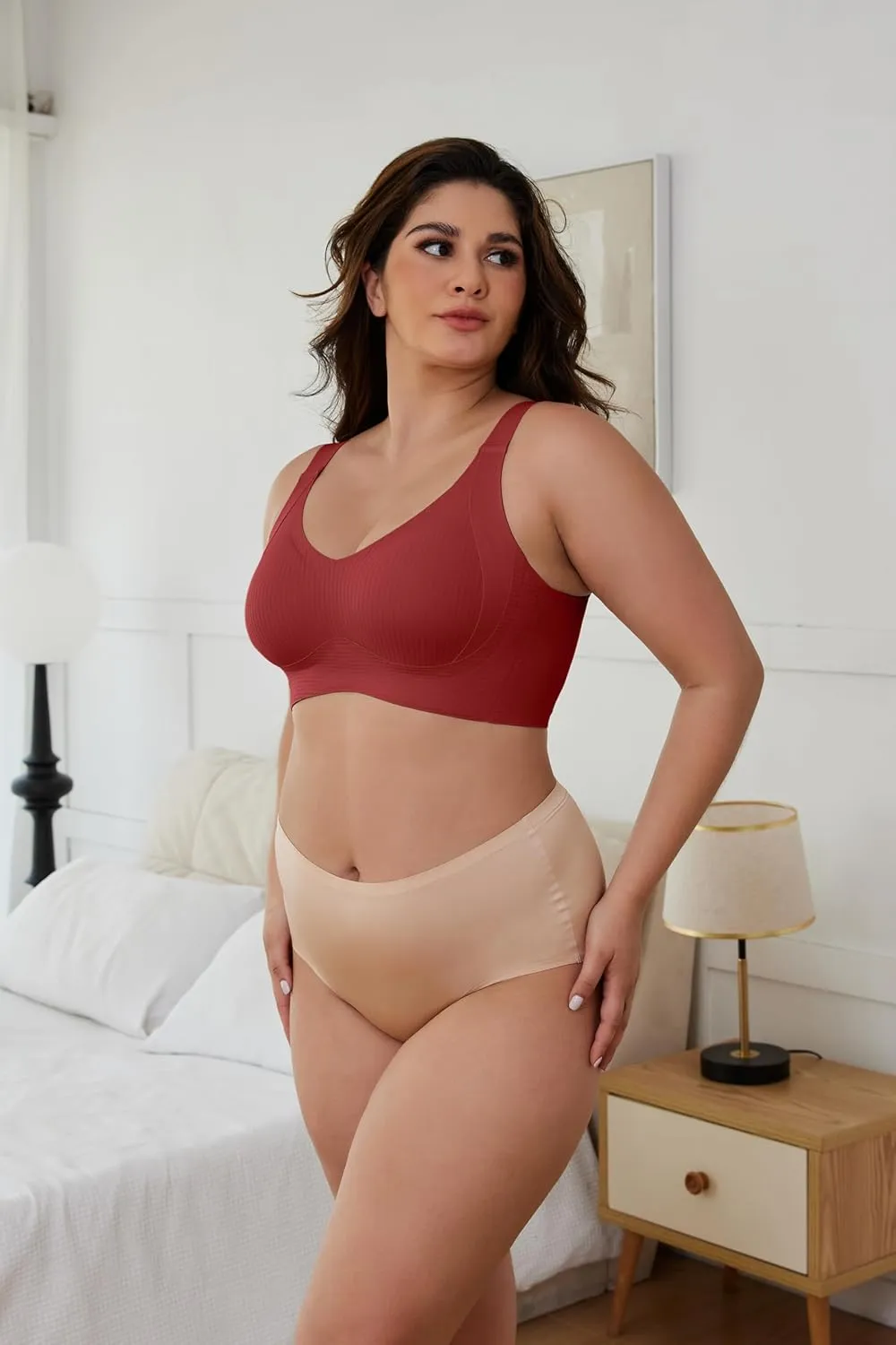 Plus Size Bras for Women No Underwire Full Coverage Everyday Bras Comfortable Wireless Padded Bras