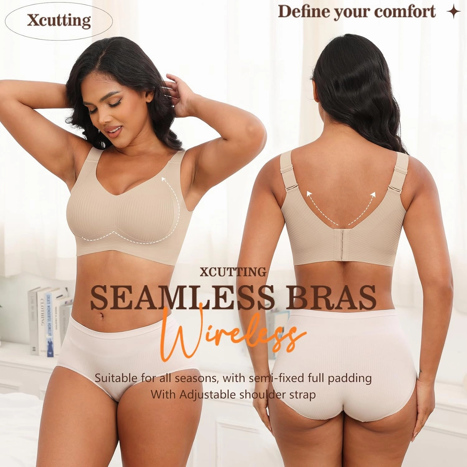 Plus Size Bras for Women No Underwire Full Coverage Everyday Bras Comfortable Wireless Padded Bras