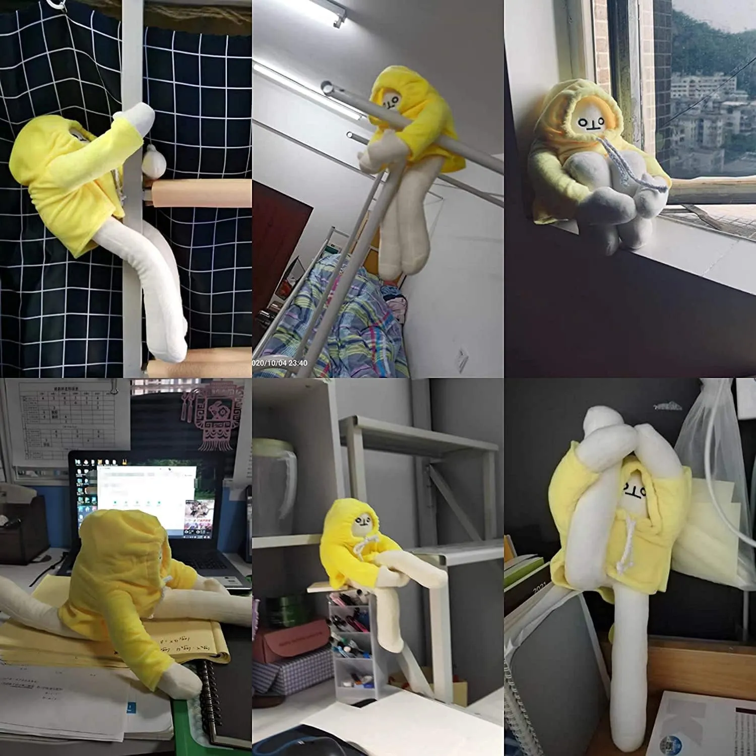 Plush Banana Man Toy,25.6inch Weird Banana Man Doll with Magnet,Funny Poseable Decompression Toy Stuffed Animals Doll Gifts for Boys Girls Birthday Party Christmas(Yellow)