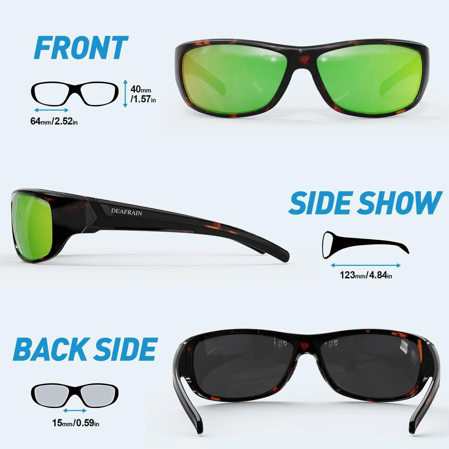 Polarized Sports Sunglasses for Men Women Driving Fishing Cycling Running UV Protection