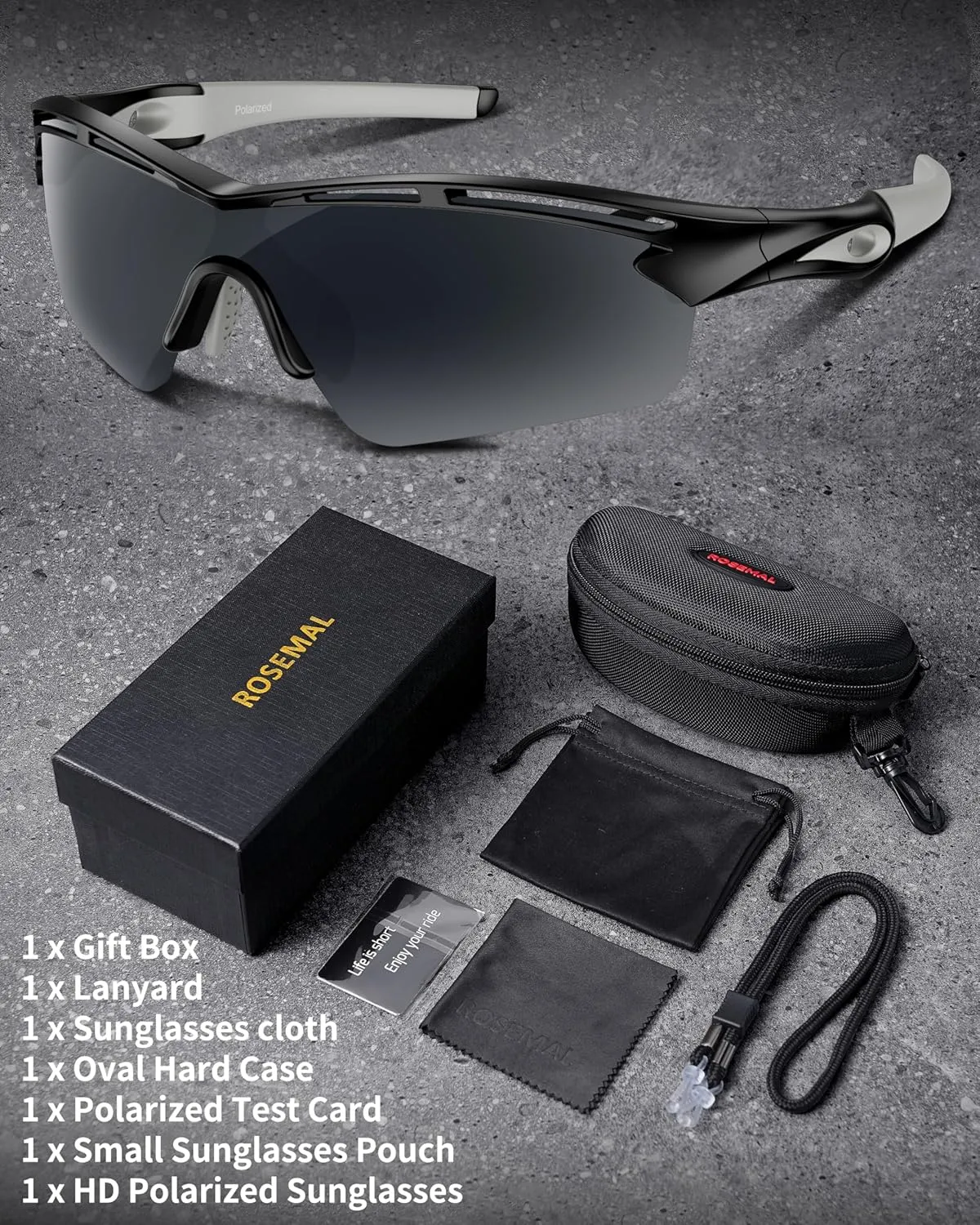 Polarized Sports Sunglasses for Men Women Youth Baseball Cycling Running Driving Fishing Tennis Golf Motor TAC UV400 TR90