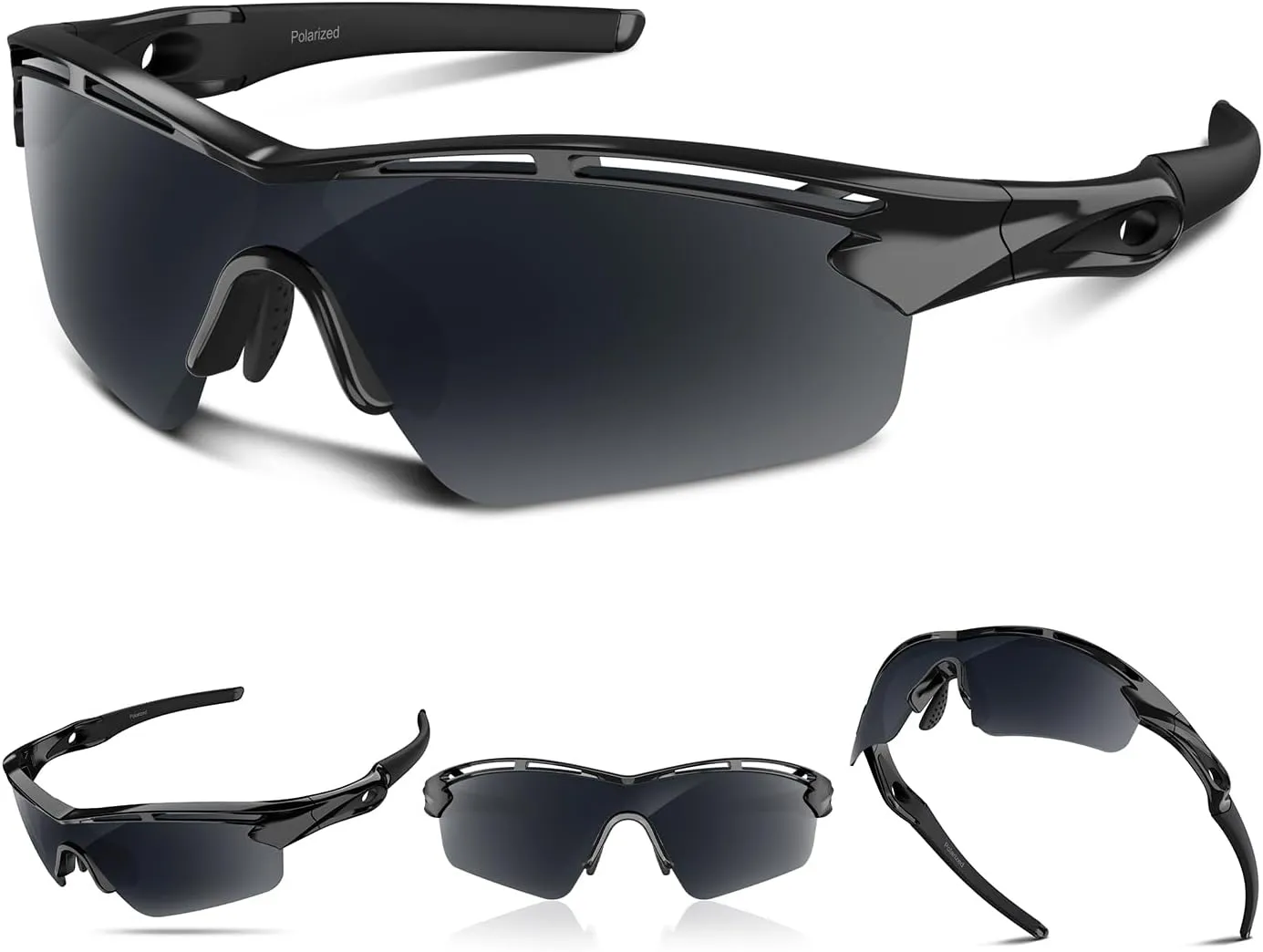 Polarized Sports Sunglasses for Men Women Youth Baseball Cycling Running Driving Fishing Tennis Golf Motor TAC UV400 TR90