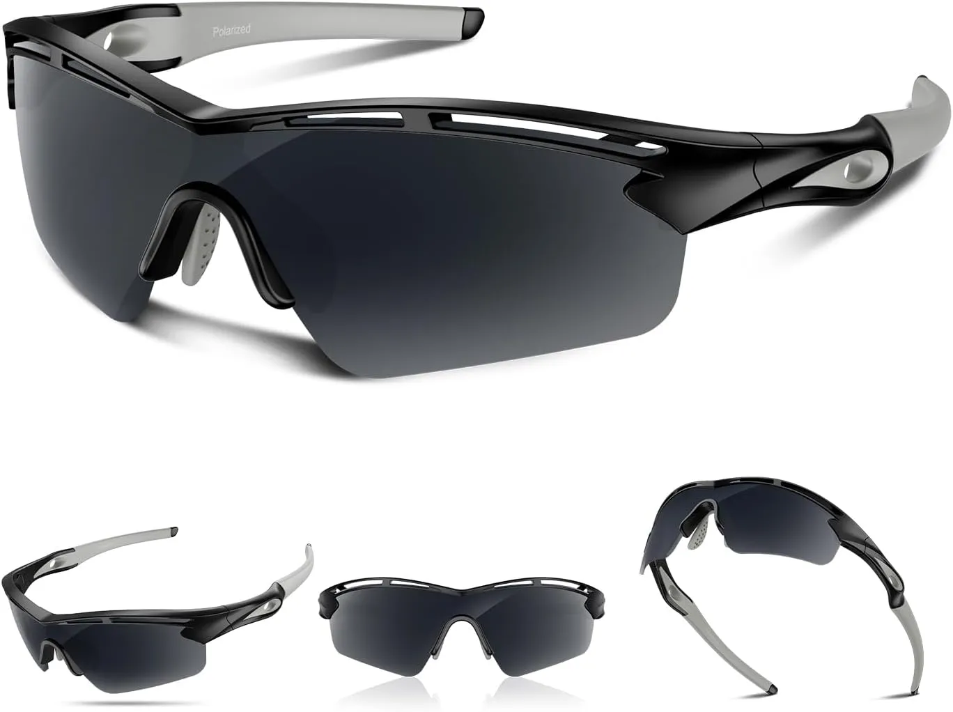 Polarized Sports Sunglasses for Men Women Youth Baseball Cycling Running Driving Fishing Tennis Golf Motor TAC UV400 TR90