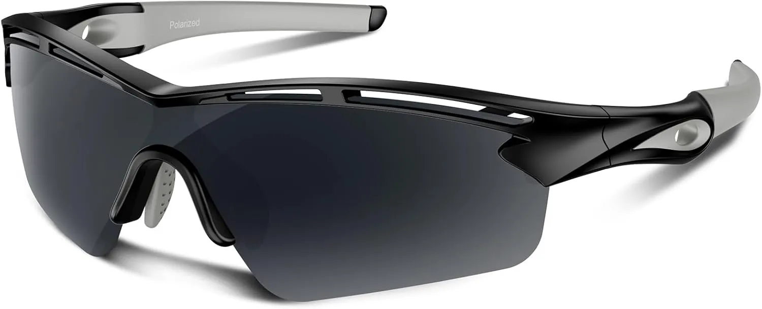 Polarized Sports Sunglasses for Men Women Youth Baseball Cycling Running Driving Fishing Tennis Golf Motor TAC UV400 TR90