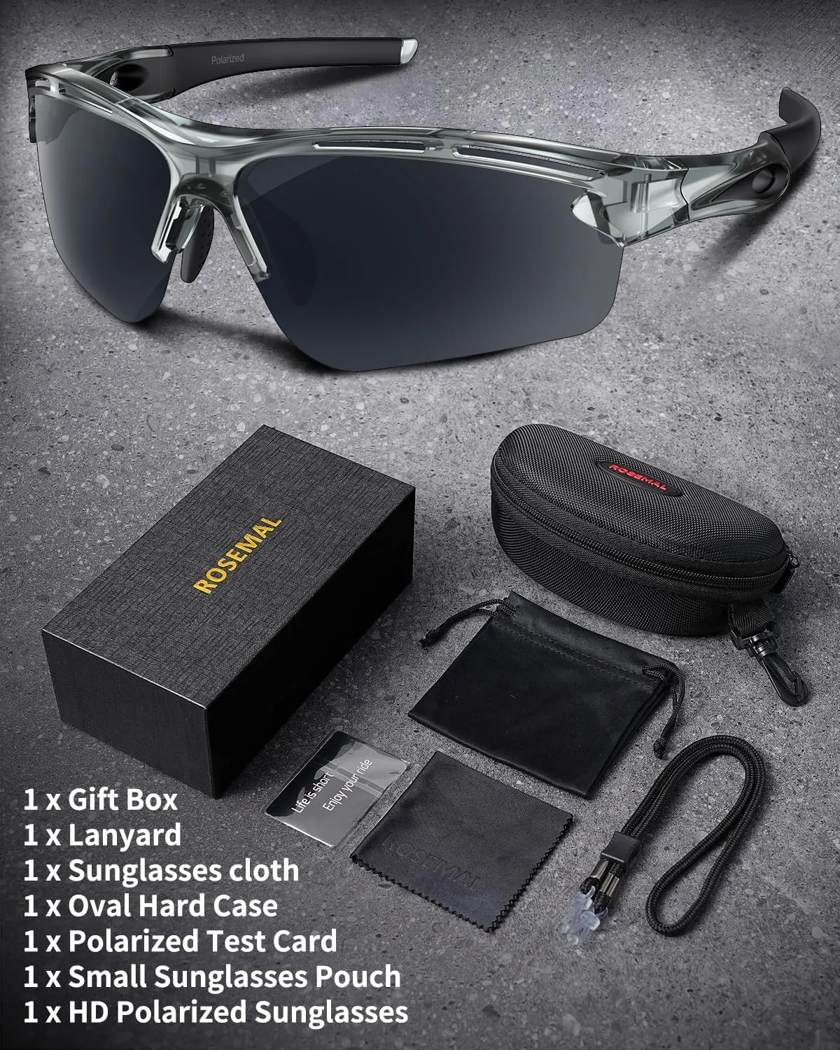 Polarized Sports Sunglasses for Men Women Youth Baseball Running Cycling Driving Fishing Tennis Golf Motor TAC UV400 TR90