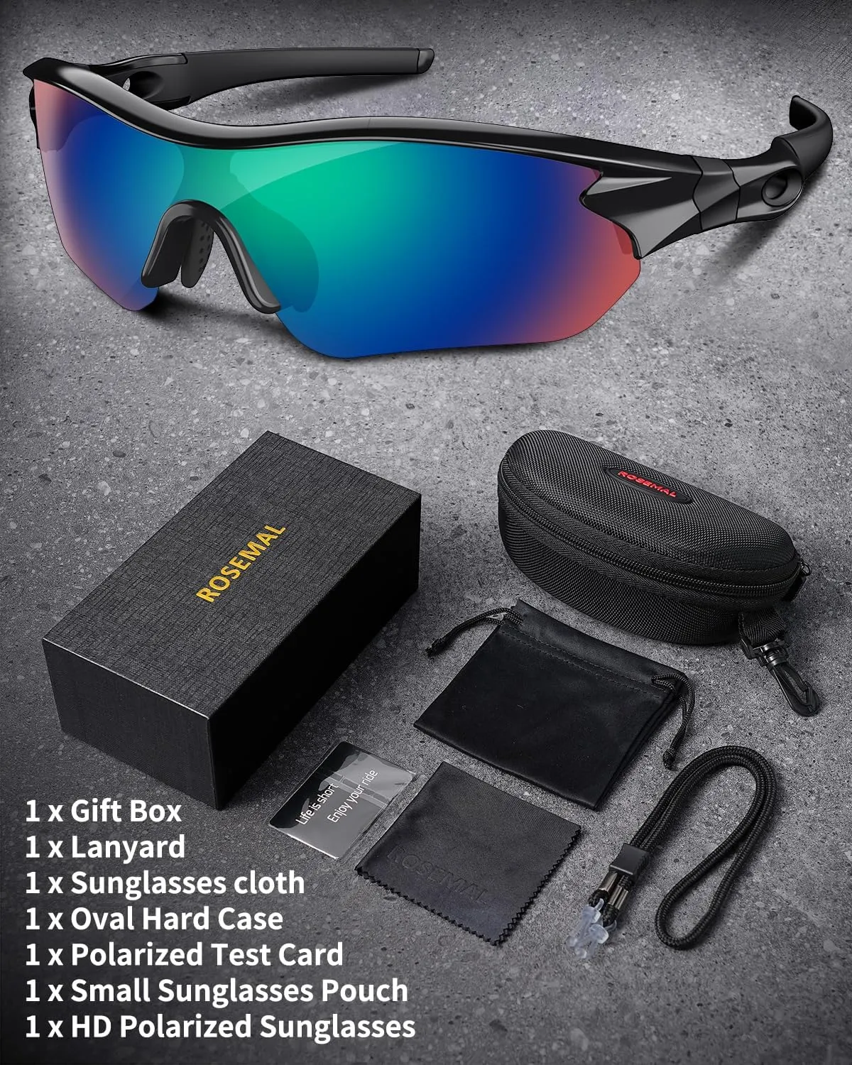 Polarized Sports Sunglasses for Men Women Youth Baseball Running Fishing Tennis Golf Cycling Driving Motor TAC UV400 TR90