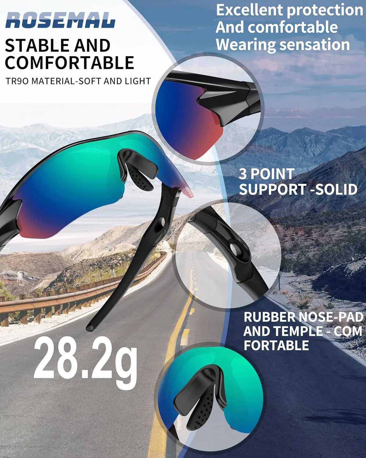 Polarized Sports Sunglasses for Men Women Youth Baseball Running Fishing Tennis Golf Cycling Driving Motor TAC UV400 TR90