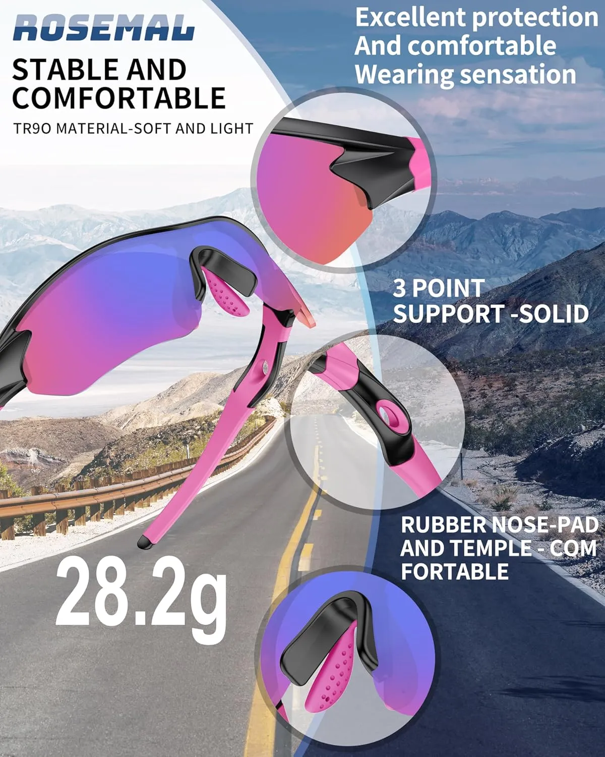 Polarized Sports Sunglasses for Men Women Youth Baseball Running Fishing Tennis Golf Cycling Driving Motor TAC UV400 TR90