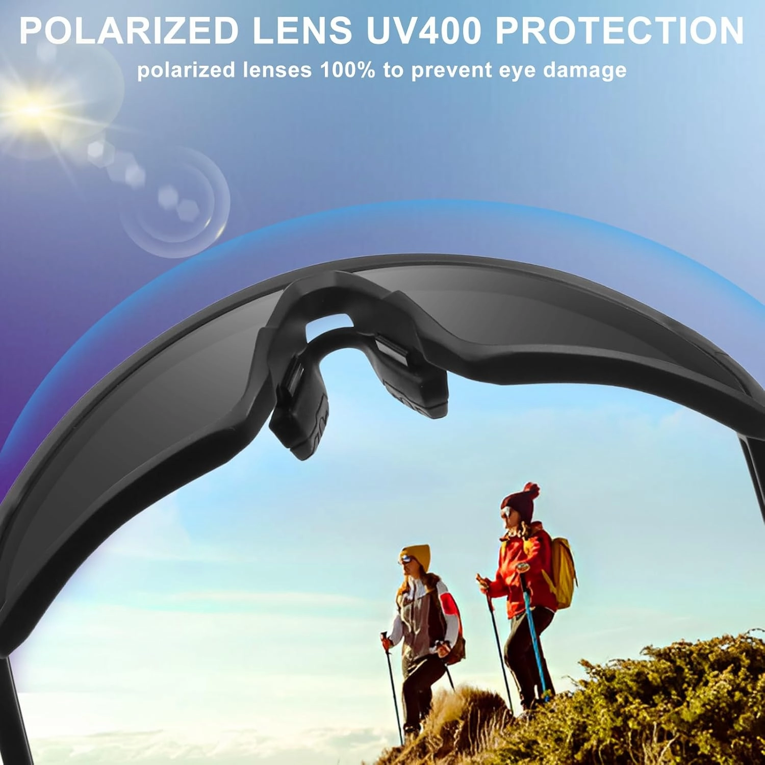 Polarized Sports Sunglasses for Men Women, Cycling Glasses UV Protection Mountain Biking Glasses for Fishing Running