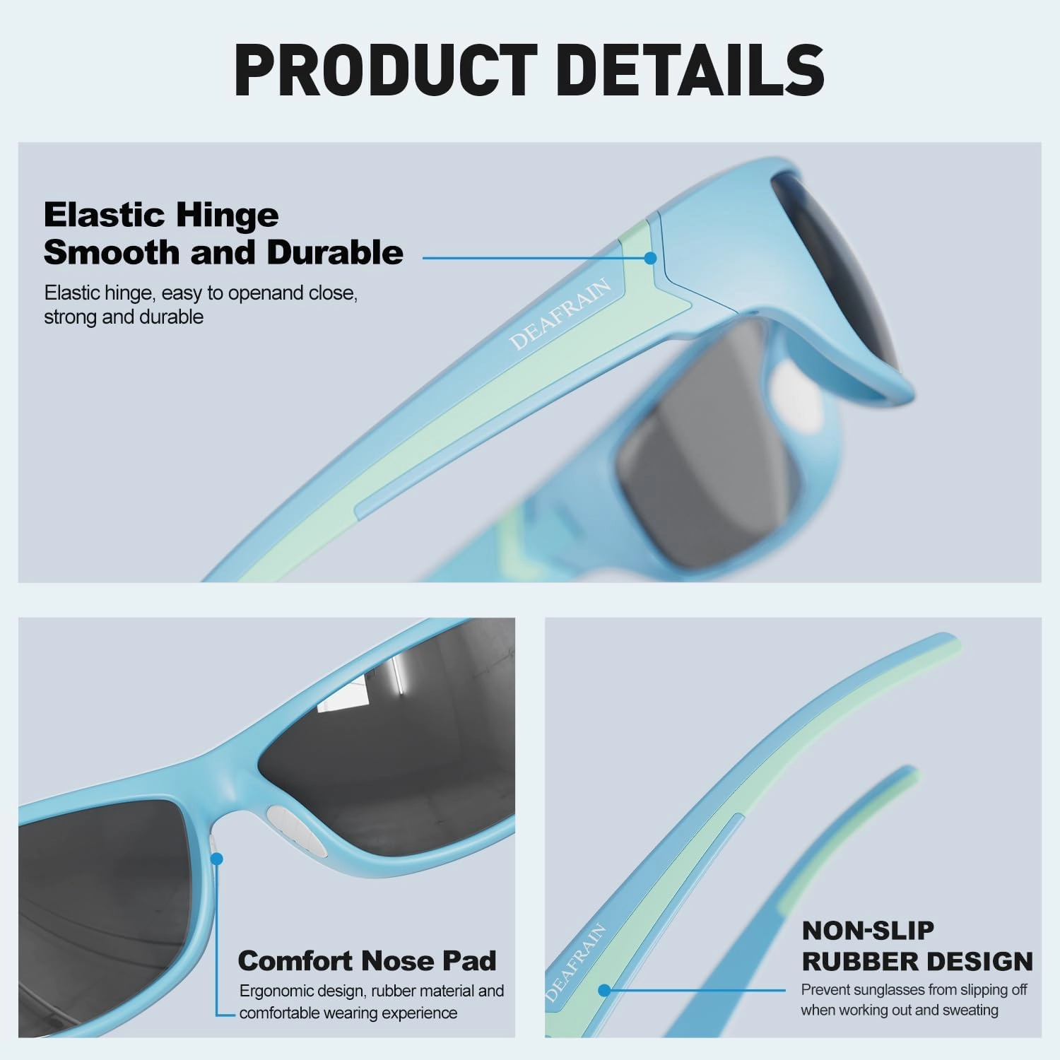 Polarized Sports Sunglasses for Men Women Driving Fishing Cycling Running UV Protection