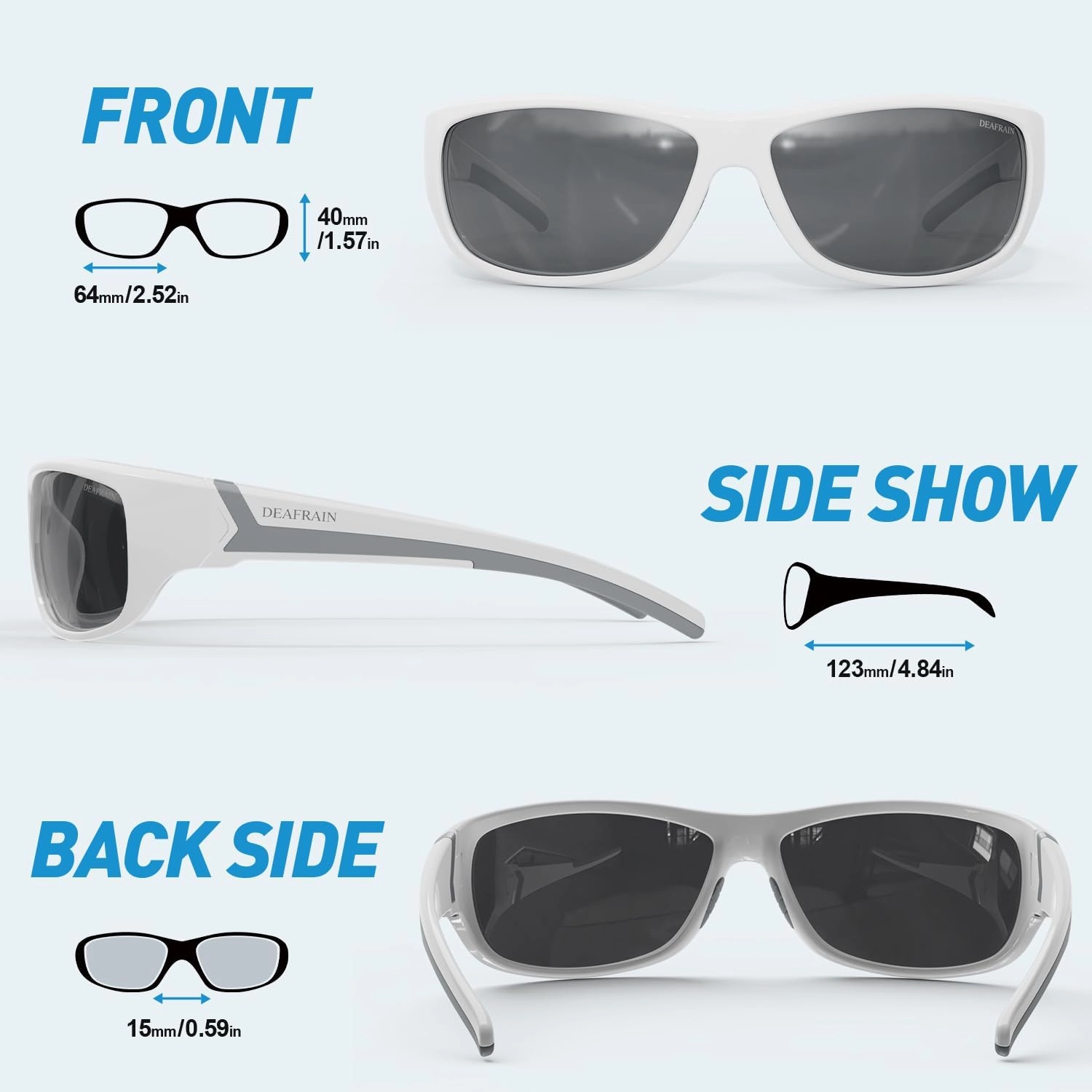 Polarized Sports Sunglasses for Men Women Driving Fishing Cycling Running UV Protection