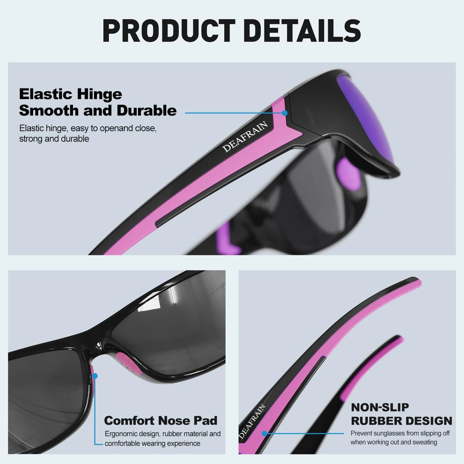Polarized Sports Sunglasses for Men Women Driving Fishing Cycling Running UV Protection