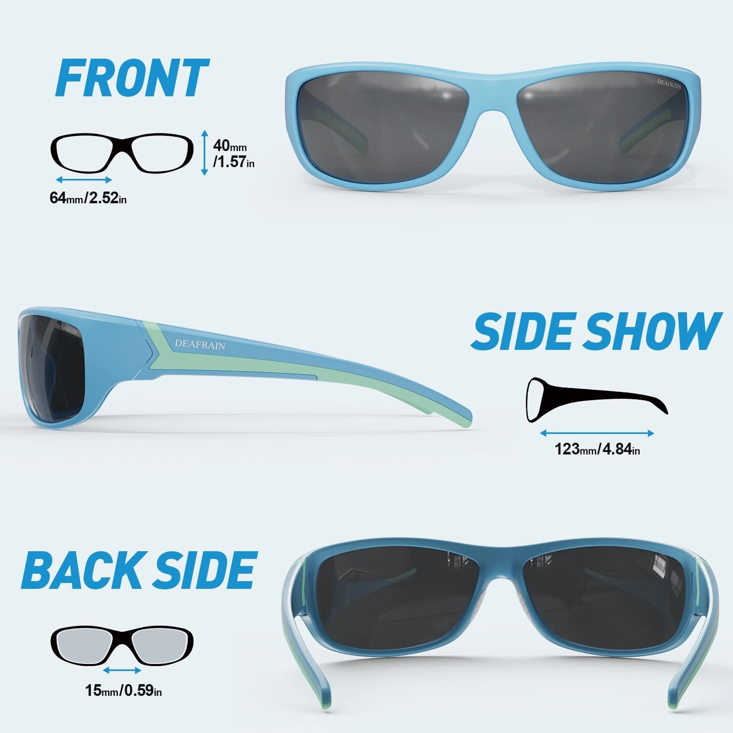 Polarized Sports Sunglasses for Men Women Driving Fishing Cycling Running UV Protection