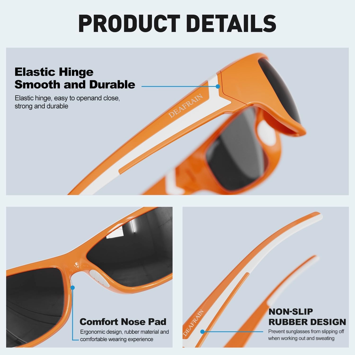 Polarized Sports Sunglasses for Men Women Driving Fishing Cycling Running UV Protection