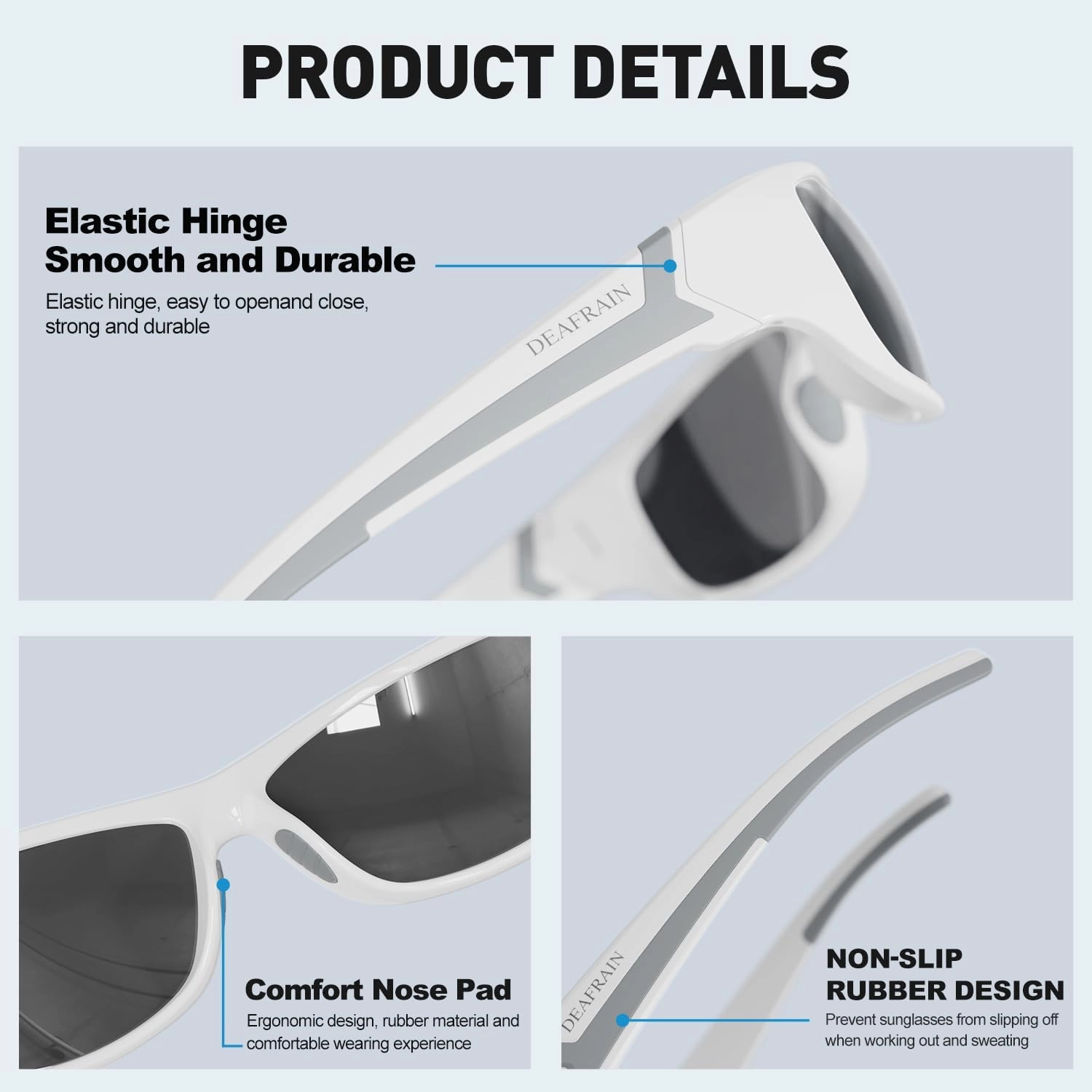 Polarized Sports Sunglasses for Men Women Driving Fishing Cycling Running UV Protection