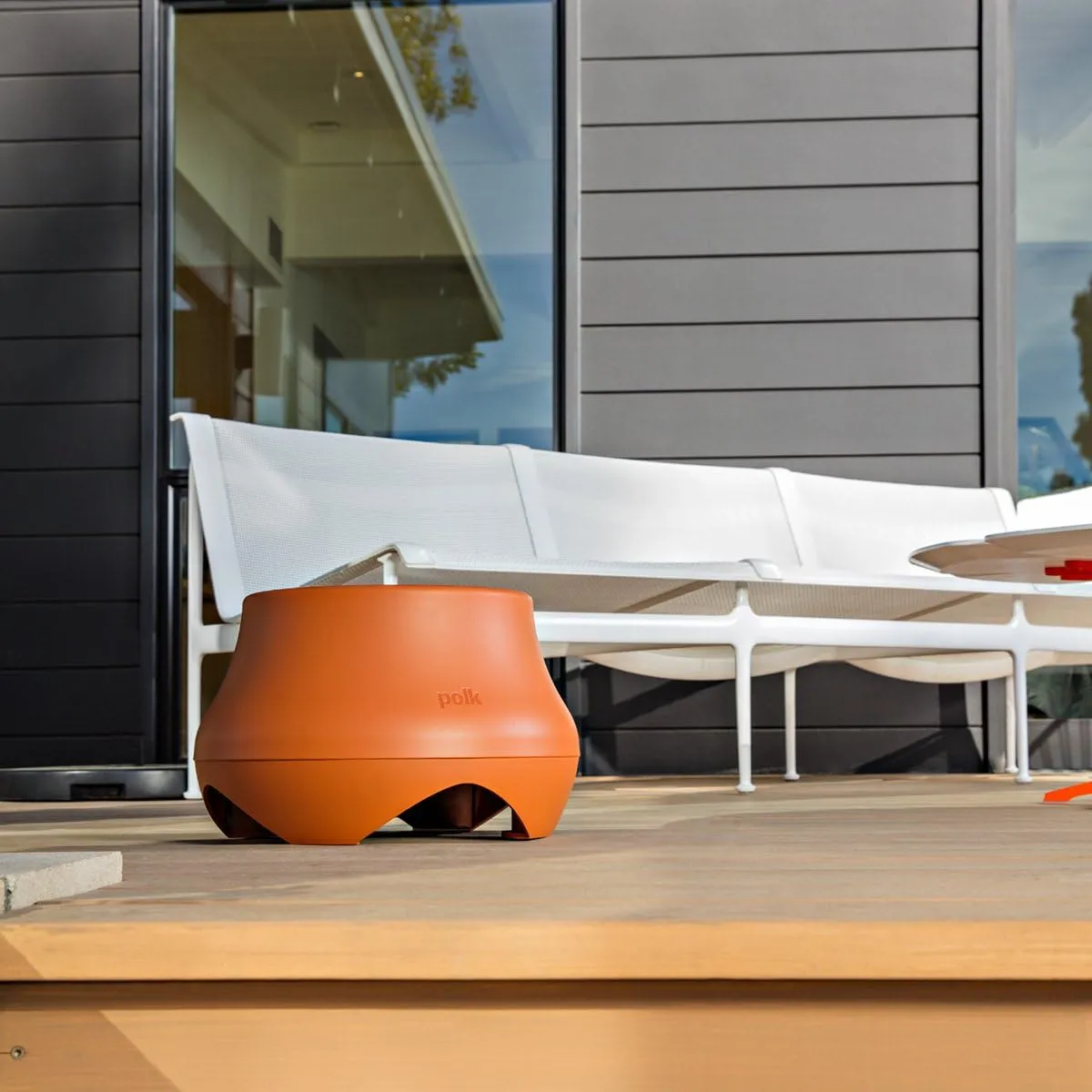 Polk Audio Atrium SUB100 Outdoor Passive Subwoofer, Features 10" Long-Throw Dynamic Balance Driver, Down Firing Subwoofer, All-Weather Durability, Terracotta (Renewed)