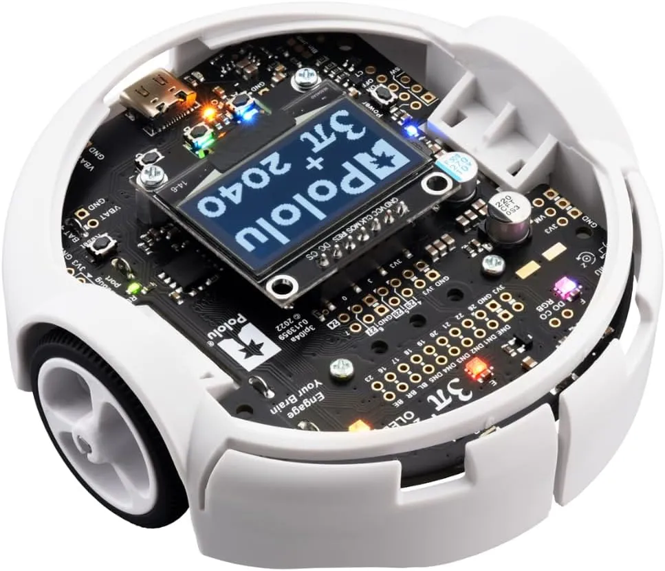 Pololu 3pi  2040 Robot - Turtle Edition | Programmable Robotics Kit | Raspberry Pi RP2040 | 75:1 LP Motors | OLED Display | IMU Sensors | STEM & Robotics Learning