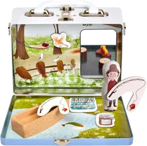 Portable Miniature Dollhouse - Creative Play for Home or Travel Toy - As Seen on Shark Tank - Doll Floors Wooden Furniture Accessories - Screen Free Activities for Kids - Wild CASE