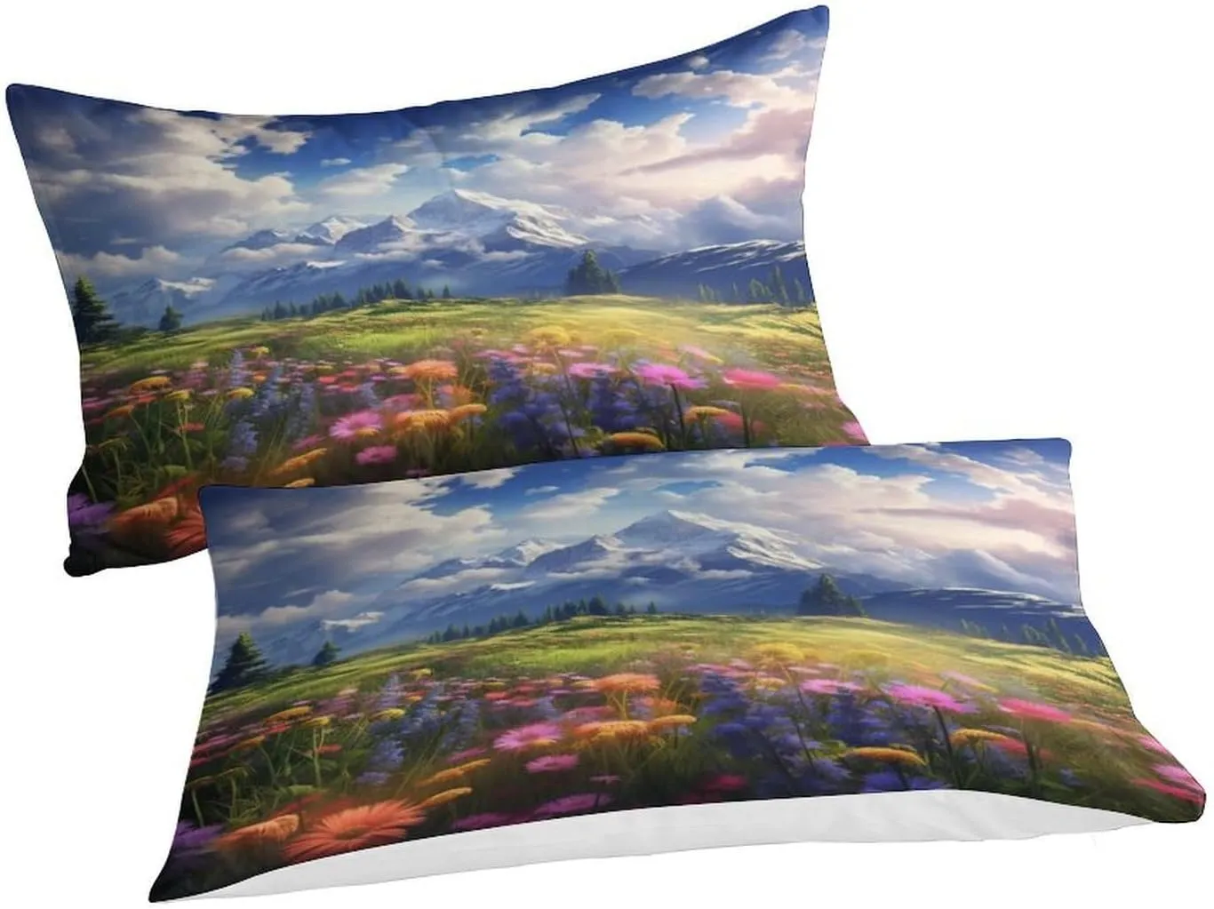 Prairie Scenery Washable Comforter Cover Hidden Zipper Duvet Cover Set with Pillowcases Art-Style Bedding Set Soft Microfiber Quilt Cover Set Various Sizes for Kids Adults Queens（228x228cm）
