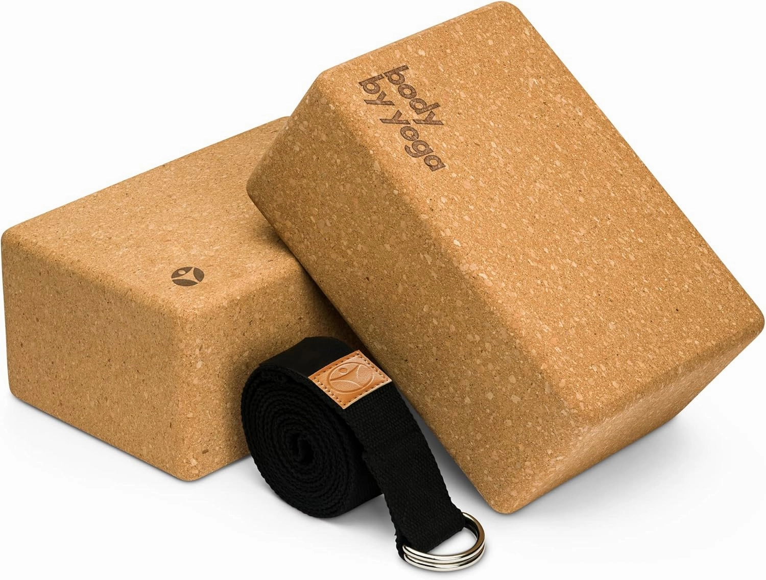 Premium Cork Yoga Blocks 2 Pack - Extra Large Yoga Block Set Crafted From Performance Grade Natural Portuguese Cork | High Density, Non-Slip Support for Safer Balancing | Optional Yoga Strap and Gift Box