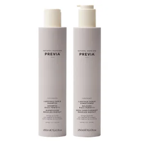 PREVIA Curlfriends Shampoo and Conditioner Set for Curly Hair Vegan Sulfate-Free Hydrating Formula for Bouncy Shiny Curls Nourishing Treatment for Curly and Wavy Hair with Natural Ingredients 8.45 oz